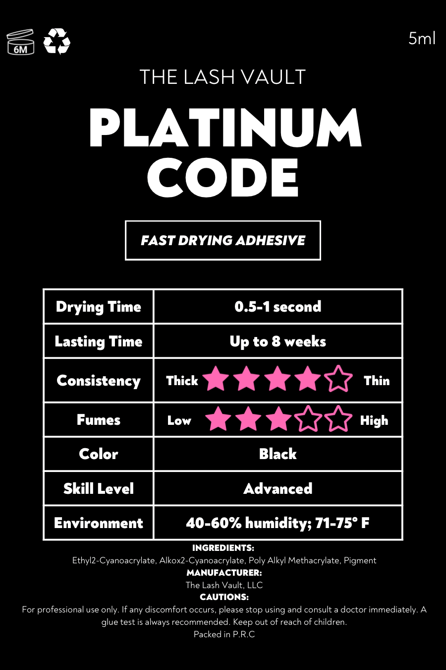 Platinum Code Fast-Drying Adhesive